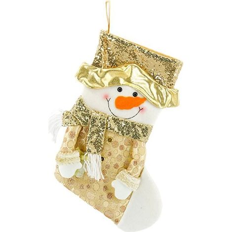 Chaussette de Noël géante, décoration de Noël, bonhomme de neige pailleté, pendentif sapin de Noël (1/5)