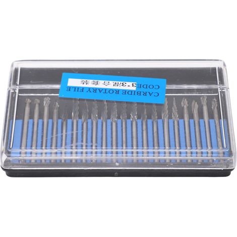 de 20 fraises rotatives en acier tungstène à queue de 3 mm (1/5)