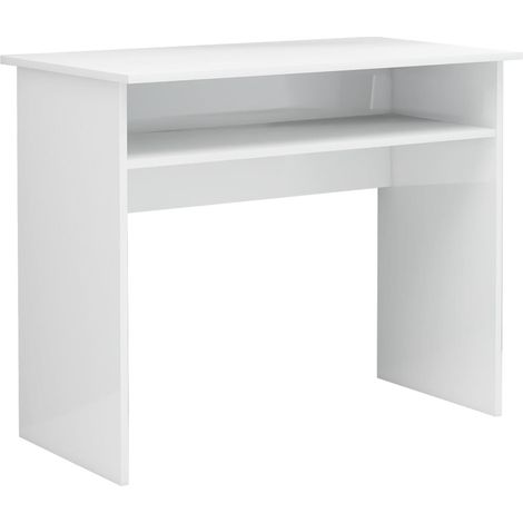 vidaXL Desk High Gloss White 90x50x74 cm Engineered Wood