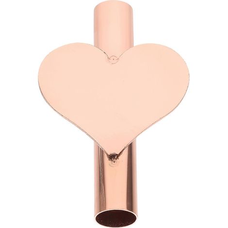 Vase tubulaire décoratif et créatif en forme de cœur, en or rose, idéal pour les fêtes, 1 pièce. (1/5)