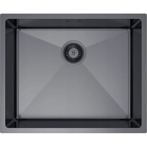 NAYES Einzelbecken-Spüle 54x44, schwarzer PVD-beschichteter Stahl