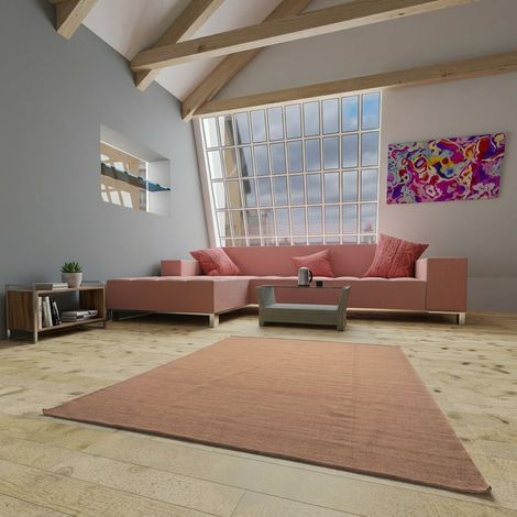 Kilim moderne Tapis Fabricio - Tapis en laine - 140x70cm, Rectangular - 100% Laine vierge - Tissé main - Marron