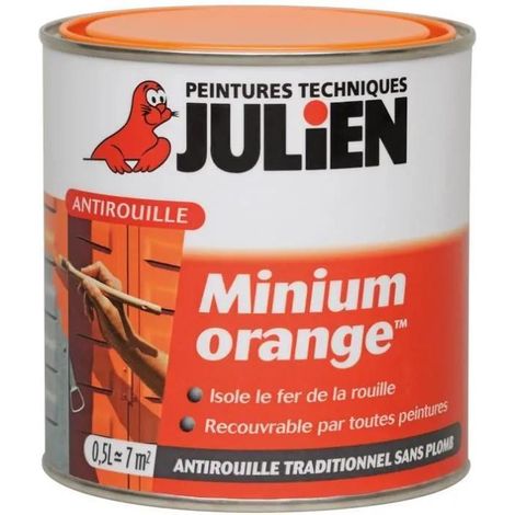 Julien Minium Finitura Antiruggine Arancione Opaco 0,5 L