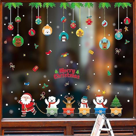 Autocollants décoratifs de Noël pour fenêtres, grands autocollants pour fenêtres (1/3)