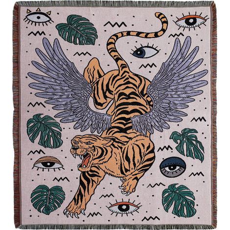 pezzo 160 x 130 cm, coperta lavorata a maglia con motivo tigrato, decorata con frange, stile bohémien, semplice, morbida e confortevole, protegge dal freddo, per divano, poltrona, riposo e pisolino (1/4)