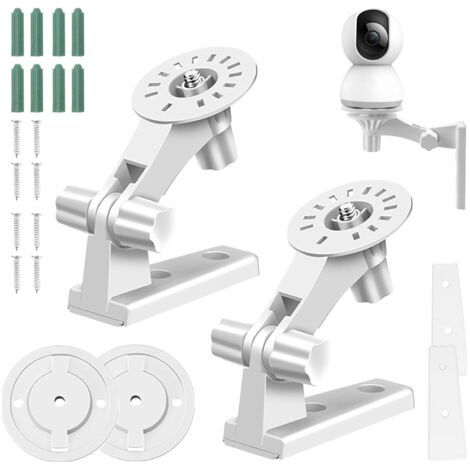 BUNTHAUS (2 pcs) Support Mural Pour Caméra 2 Pièces Support Caméra Plafond Réglable Compatible avec TpLink Tapo C200/C210/C220/Tc70, Kasa Ec70/Kc410s Caméra Surveillance et Autres (1/5)