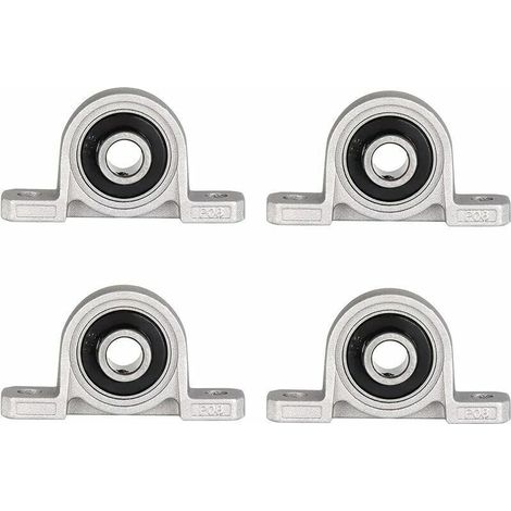 Lot de 4 roulements à billes 10mm – Paliers à semelle en alliage de zinc – Fixation à vis pour arbre – Angle réglable pour fonctionnement fluide (1/5)