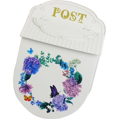 Boîte aux lettres murale vintage européenne en fer forgé résistant aux intempéries pour décoration de jardin extérieur (1/5)