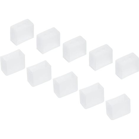 60 pcs Silicone Bouchons, LED Tube Bande Extrémité Capuchon Couvercle Étanche avec 2 Trous, pour Bureau, Accueil (Blanc, pour 3528/2835/3014 8 mm Large Bande) (1/5)