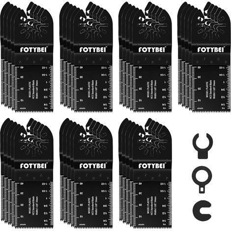 Lame de Scie Oscillante, 35pcs Universelle Lame Outil Multifonction Saw Blades Accessoires pour Bois, Plastique, Métal, Compatible avec Fein, Ryobi, Milwaukee, DeWalt, Rockwell, Makita et Plus (1/5)