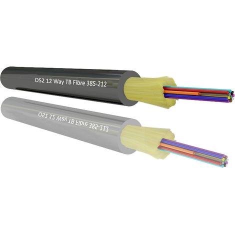 Câble fibre optique RS PRO 100m Avec connecteur, 12 fibres, LSZH ( Prix pour Bobine de 100 Mètres )