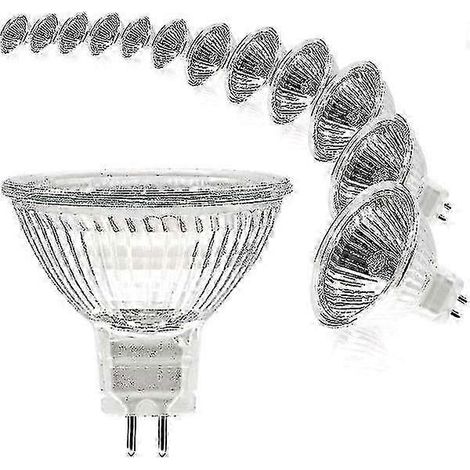 Lot de 12 ampoules halogènes MR16 12V 20W GU5.3 à intensité variable 2700K lumière blanche chaude [ZHE] (1/4)