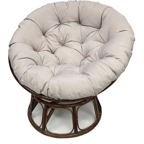 Coussin de fauteuil de jardin, coussin d'assise extérieur 50 cm en coton imperméable, coussin épais pour dossier basculant, gris clair (1/5)