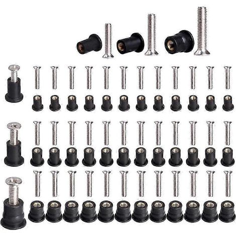 36 paires d'écrous d'étanchéité en néoprène M5/M6 avec vis en acier inoxydable, compatibles avec les kits d'écrous d'étanchéité pour boulons en laiton/cuivre de kayak. (1/5)