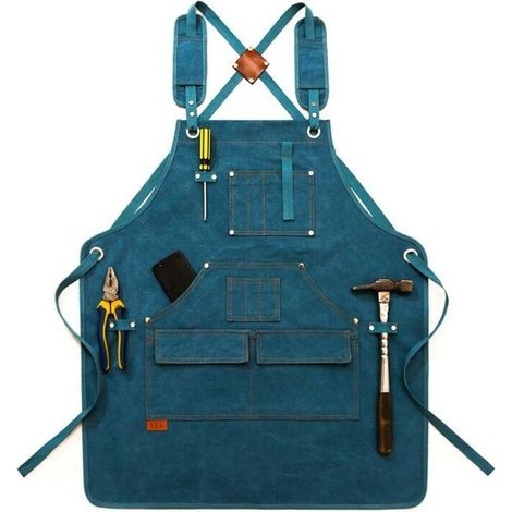Children's blue gardening apron, 47cm long