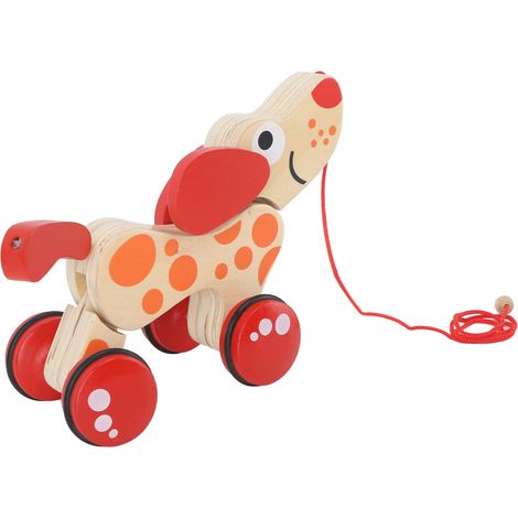 Schiebe- und Ziehspielzeug für Welpen, Holzspielzeug zum Spazierengehen für Kleinkinder im Hundestil (1/5)