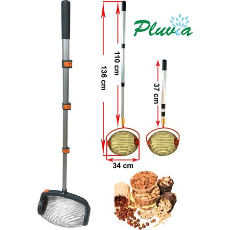 Raccoglifrutta Pluvia con manico telescopico in alluminio, 37-110 cm
