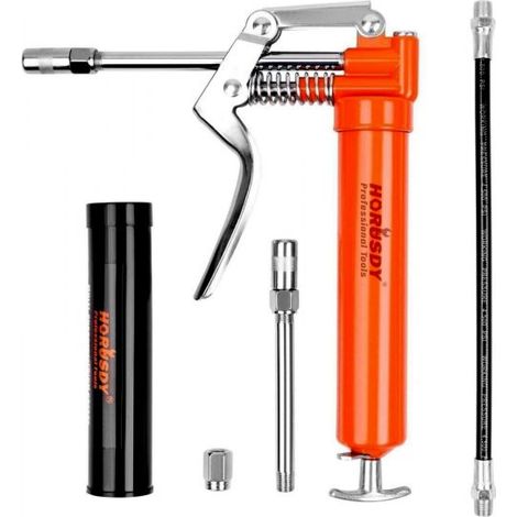INGRASSATORE MANUALE SIRINGA GRASSO PISTOLA GRASSO CON 4 ACCESSORI 97353 (1/5)