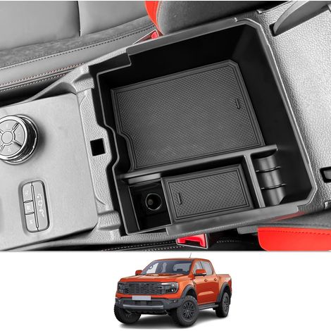 Compatibile con Ford Ranger T9 2024 2025 Raptor Wildtrak XLT Car Storage Box Console Organizer Container Pallet (freno di stazionamento elettronico)