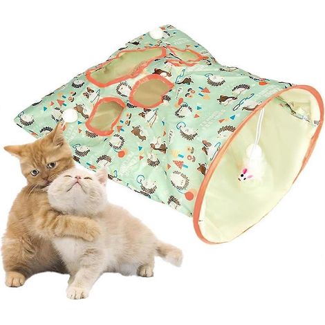 Tunnel für Katzen im Innenbereich, Knisterbeutel, Spielzeug für Katzen und Hamster, faltbarer Haustiertunnel. (1/5)
