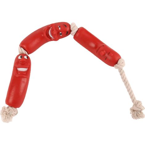 Jouet en corde pour chien, jouet en silicone amusant en forme de saucisse, pour chiens de petite, moyenne et grande taille. (1/4)