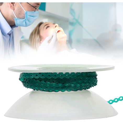 Élastique orthodontique vert foncé pour appareil dentaire - Lot de chaînes élastiques colorées (1/5)