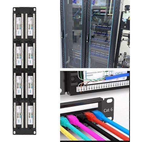 Klemmenblock, Daten-Patchpanel, 19-Zoll-Netzwerkschrank-Patchpanel, Hochgeschwindigkeit, 48-Port-1UCAT6-Netzwerk-Patchpanel mit Modul der Kategorie 6, 49,5 x 9 cm (1/5)