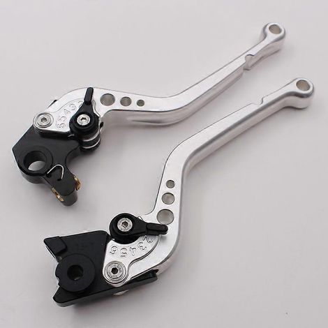 Accessoires de conversion pour moto KTM 690 SMC R : levier de frein, klaxon et embrayage en alliage d'aluminium (longue poignée argentée). (1/5)