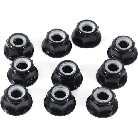 eloxierte M5-Nylon-Einsatz-Sicherungsmuttern, Sechskant-Sicherungsmuttern aus Aluminiumlegierung, 10 Stück