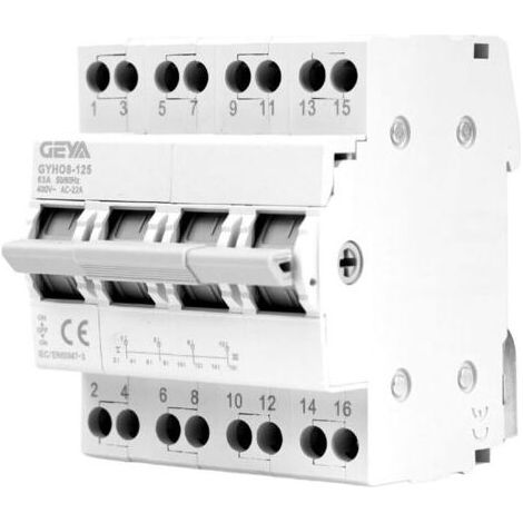 Inverseur de source monophasé 4P 63A commutateur Dual Power manuel AC 400V transfert commutateur manuel interrupteur sectionneur montage sur rail DIN 35mm (1/5)