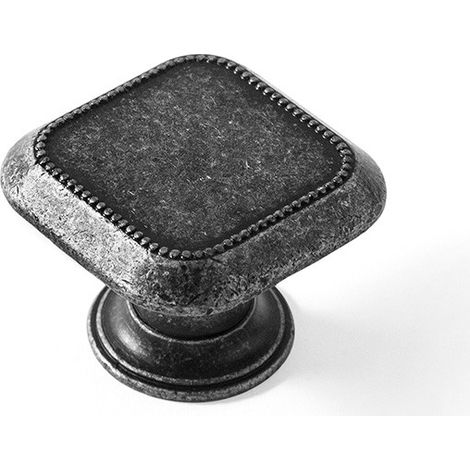 Pomo Rei 3120 Argentato Metallo Consumato 30 x 30 mm 4 Pezzi (1/5)