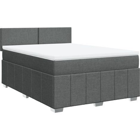Maison Exclusive - Boxspringbett mit Matratze Dunkelgrau 160x200