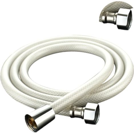 Tuyau flexible extensible cuisine salle de bain 1,5 m cuivre 15 mm + écrou 4 pouces nylon gris (1/5)