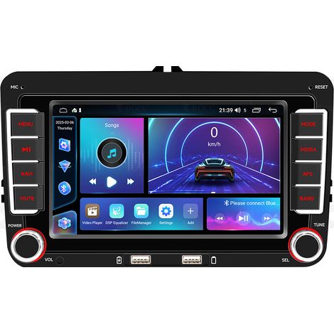 Autoradio Android 7 Pouces VW, GPS Bluetooth CarPlay, Écran Tactile HD, Navigation Multimédia Stéréo-Alovez-WCY (1/2)