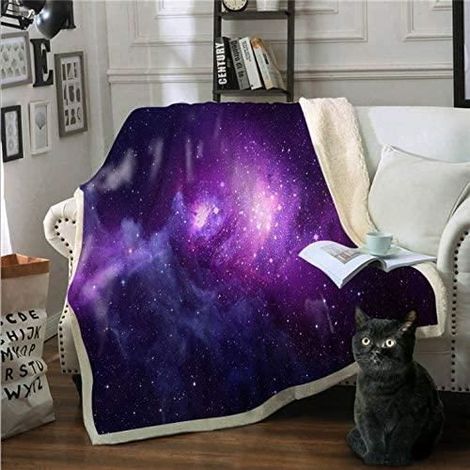 1 pièce Couverture Canapé Coton Velours 3D, Super Douce et Moelleuse, Violet, 100x100 cm, Idéale pour Canapé ou Lit