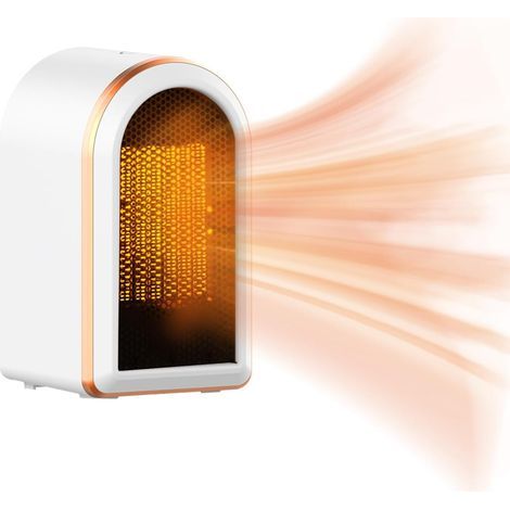 Silent electric radiator with overheat and tip-over protection, PTC ceramic radiator for office, bedroom, white (1/5)