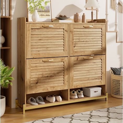 Meuble rangement chaussures compact 108 cm bois OKMYHOME (1/5)