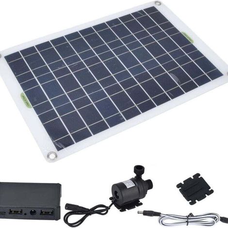Solar water pump kit, 800 l/h submersible pump with 50 W and 12 V solar panel, ideal for small ponds, swimming pools, fisheries, backyards and hydroponic gardens.