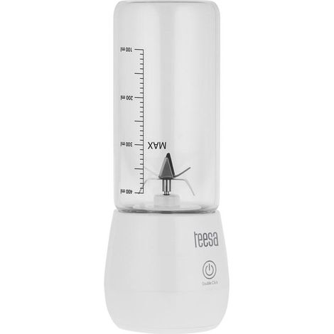 Batidora de viaje portátil inalámbrica con vaso de vidrio de 450 ml y 100 W (Teesa) (1/3)