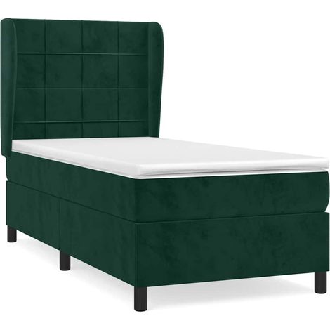 Maison Exclusive - Cama box spring con colchón terciopelo verde o (1/5)