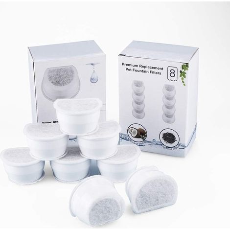 Lot de 16 Filtres à Charbon de Rechange Compatibles avec les Filtres Avalon Pagoda Cartouches de Rechange pour Fontaine à Eau pour Chien et Chat