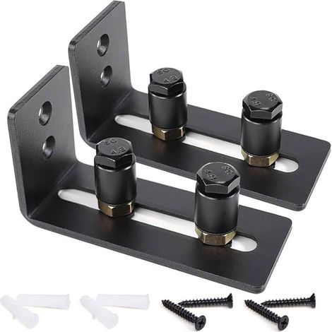 Lot de 2 rouleaux de guidage au sol réglables pour bas de porte coulissante - Noir - Super lisse et silencieux - Facile à installer (2 rouleaux) - S'adapte à toutes les tailles de portes (1/5)