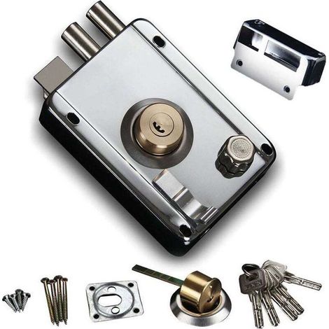 Serrure de Porte Extérieure de sécurité Anti-vol Gauche Serrure de Porte Ouverte avec 5 Clés pour Dortoir à la Maison (1/4)