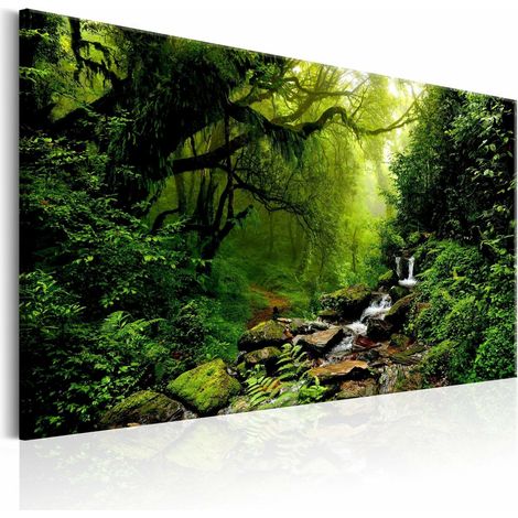 Tableau cascade dans la forêt - 120 x 80 cm (1/4)
