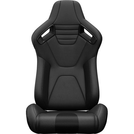 1PC New Universal Bucket Racing Seats Stitch PVC Leather Reclinable Carbon Look Leather Back With Adjustor Slider(Not Including Seat Bracket ) 1 box of 1 pieces Right