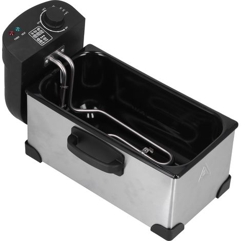 Friteuse Électrique Professionnelle 3.5L 2000W Inox - Machine à Frites, Température Réglable 0-190℃, Prise UE 220V