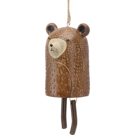 Carillon à Vent Animaux Rustique en Résine Artisanal - Décoration de Jardin Naturelle pour Extérieur, Arbres et Pelouse, Thème Raton Laveur