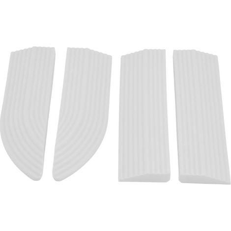 Lot de 4 balais de seuil de porte universels pour escaliers et fauteuils roulants, montage facile, en caoutchouc blanc. (1/5)