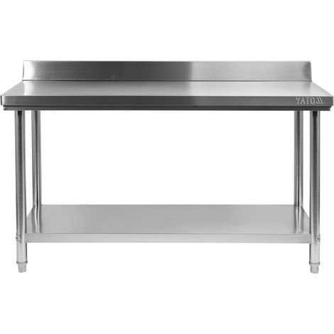 Table pliante avec étagère. 140 × 60 × h 85 + 10 cm (1/3)