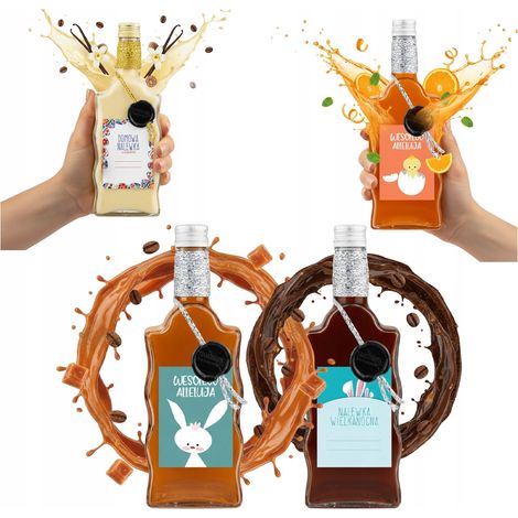 Glasflasche für Oster-Fala, 500 ml, dekoriert, für Liköre und Tinkturen, Geschenk